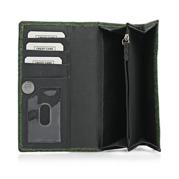 LA MAREY Geldb&ouml;rse aus Leder mit RFID Schutz und Python Pr&auml;gung, 18,4 x 10,2 cm, Gr&uuml;n image number 8