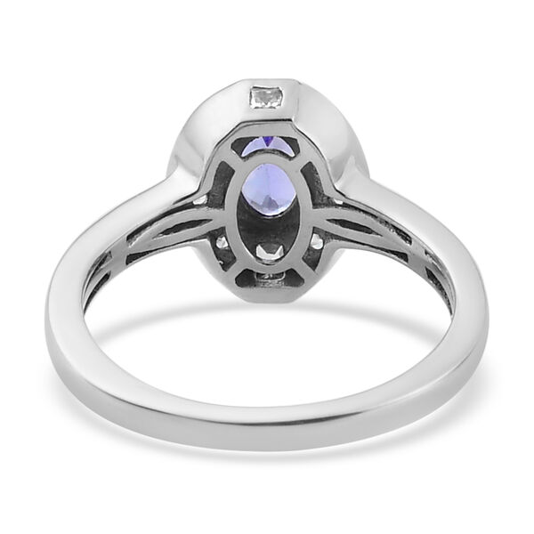 Tansanit und Zirkon Ring 925 Silber platiniert  ca. 0,70 ct image number 6