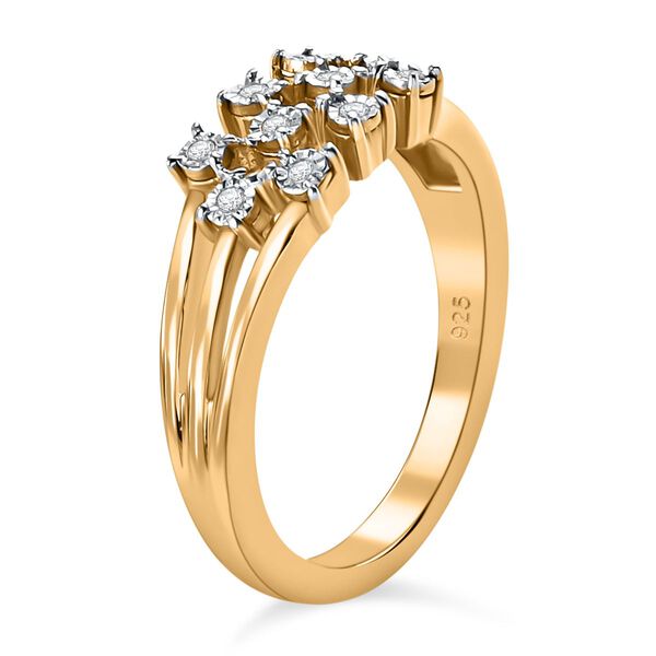 Diamant Ring 925 Silber vergoldet  ca. 0,05 ct image number 5