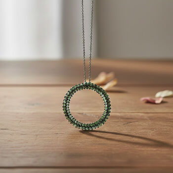 LUXURIANT SGL zertifizierter VS-EF Labor gr&uuml;ner Diamant Anh&auml;nger mit 50cm Kette - 1 ct.