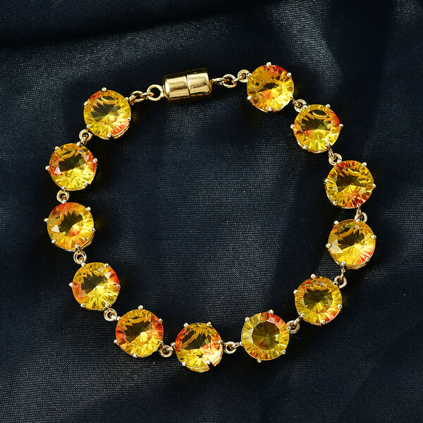 D'Joy Sphaleros Quarz Armband ca. 19 cm 925 Silber 750 Gelbgold Vermeil ca. 52.97 ct image number 2