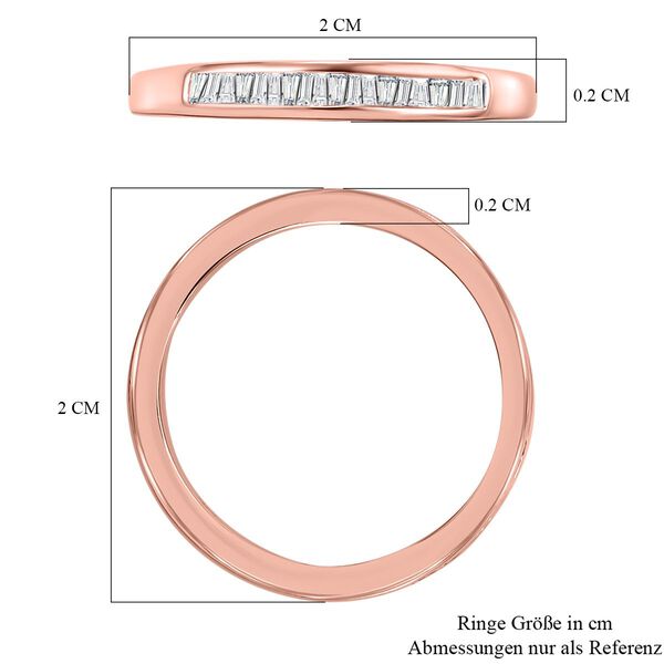 Wei&szlig;er Diamant-Ring, 925 Silber ros&eacute;vergoldet, ca. 0,25 ct image number 7