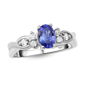 Tansanit und Zirkon Ring - 0,89 ct.