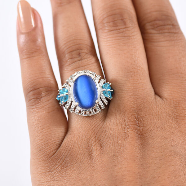 D'Joy Aurora Mondstein, Neon Apatit und Zirkon Ring - 7,97 ct. image number 3