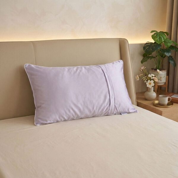 "AB side Silk quilt with cooling fabric fabric:85% nylon+15%spandex A side: print, B side match solid color Filling:100g silk+200g polyester,around 110gsm,33% silk+77% polyester Packing:gift box with PVC cover", "AB side cooling pillowcase with piping wit image number 2