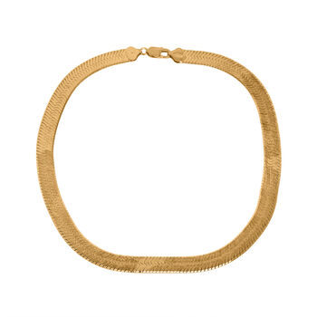 Chunky Fischgr&auml;t-Halskette in vergoldetem Silber