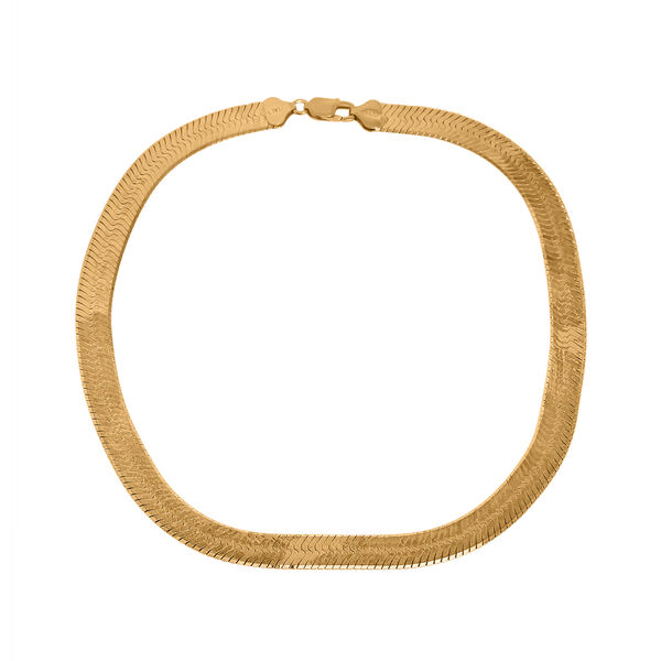 Chunky Fischgr&auml;t-Halskette in vergoldetem Silber