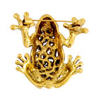 Mehrfarbiger Kristall Brosche,  Antikes Gold, Frosch image number 2