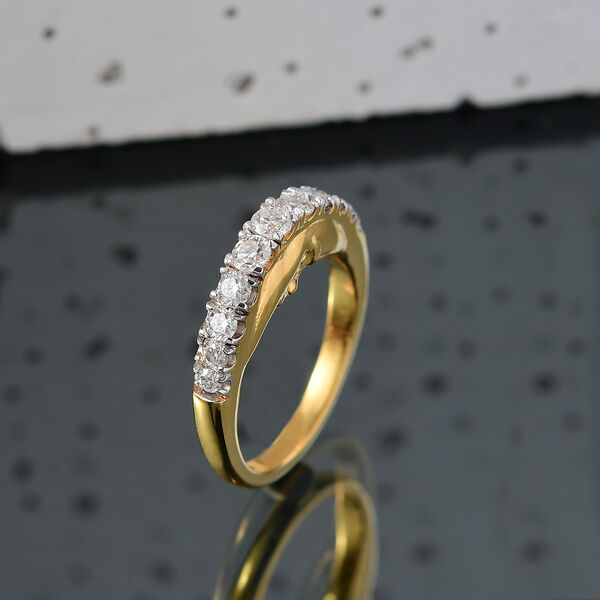 Moissanit Ring 925 Silber vergoldet (Größe 17.00) ca. 0,76 ct image number 2