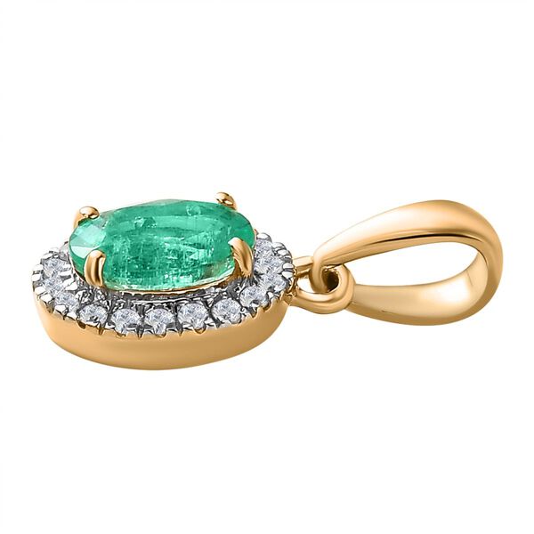 AA Kolumbianischer Smaragd und Diamant Anh&auml;nger in 585 Gold &ndash; 0,87 ct. image number 7