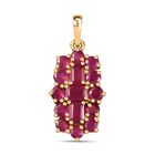 AA Afrikanischer Rubin (Fissure gefüllt) Anhänger 925 Silber 750 Gelbgold Vermeil ca. 6.67 ct