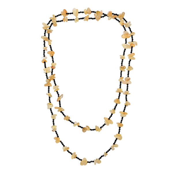 Citrin und schwarze Spinell 91cm Halskette - 280 ct. image number 4