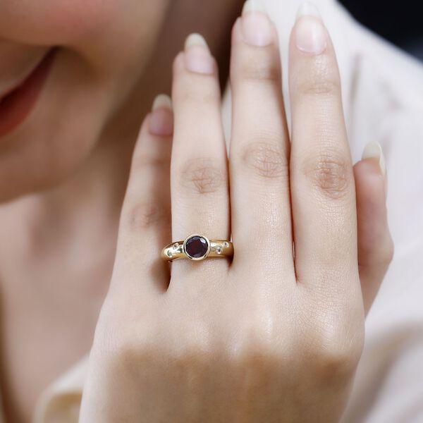 Rhodolith Granat und Zirkon Ring - 1,05 ct. image number 3