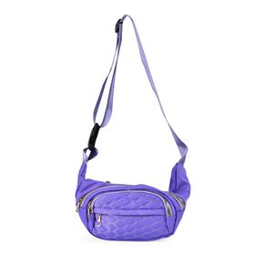 Multifunktionale RFID-geschützte Nylon Gürteltasche mit Schnellverschluss, 36x4x13cm, Lavendel