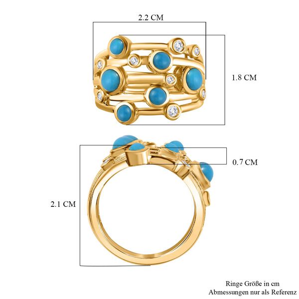 AA Sleeping Beauty T&uuml;rkis und Zirkon Ring - 1,39 ct. image number 7