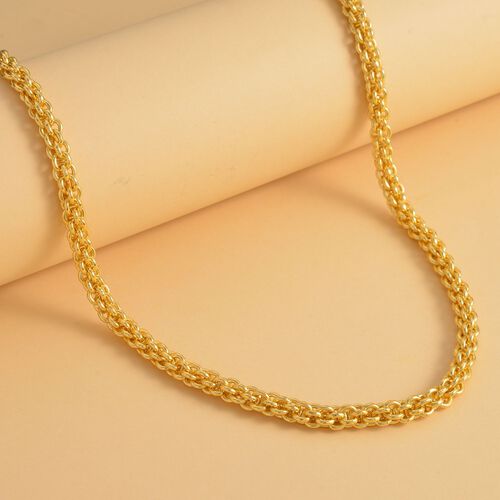 Edelstahl Kürbis-Halskette mit Verlängerung, ca. 56 cm, ca. 49,50g, goldfarben image number 1