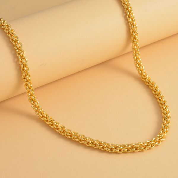Edelstahl Kürbis-Halskette mit Verlängerung, ca. 56 cm, ca. 49,50g, goldfarben image number 1