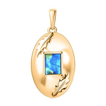 Labradorit Anh&auml;nger Messing ca. 1.63 ct