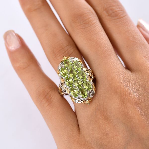 Natürlicher Peridot Ring Messing (Größe 17.00) ca. 4.89 ct image number 3