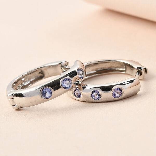 AA Tansanit Ohrringe 925 Silber platiniert ca. 0,50 ct image number 2