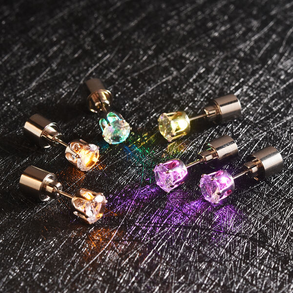 3er-Set- Kristall-Ohrstecker mit LED-Lichter - 2,97 ct. image number 1