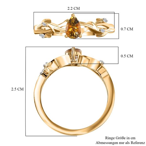 AA natürlicher goldener Tansanit und Zirkon Ring, ca. 0,45 ct. image number 7