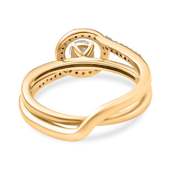 LUXURIANT SGL zertifizierte SI-GH Labor Diamant Ringe, 925 Silber 750 Gelbgold Vermeil - 0,50 ct. image number 6