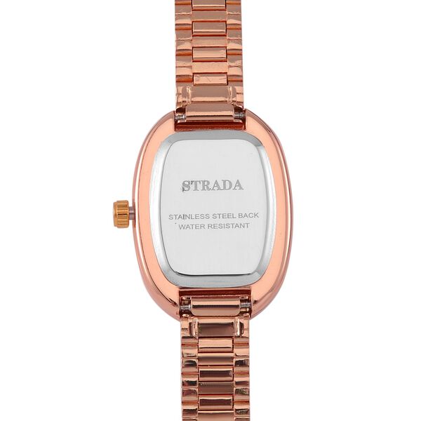 STRADA - Elegante Armbanduhr mit Japanischem PC21S Werk, Stahlsonnenschliff-Zifferblatt und Edelstahlarmband, Reiner Edelstahl, 19 cm, rosefarben, ca. 37,50g image number 6