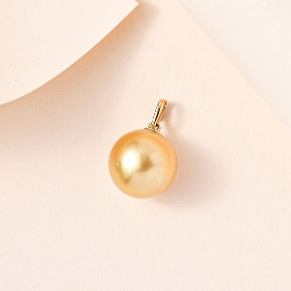 AAA Goldene Südsee Perle Anhänger 750 Gold image number 2