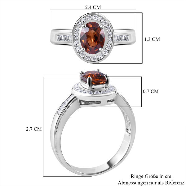 AA Sonnenuntergang Zirkon, Weißer Zirkon Ring, 925 Silber rhodiniert (Größe 19.00) ca. 3.45 ct image number 4