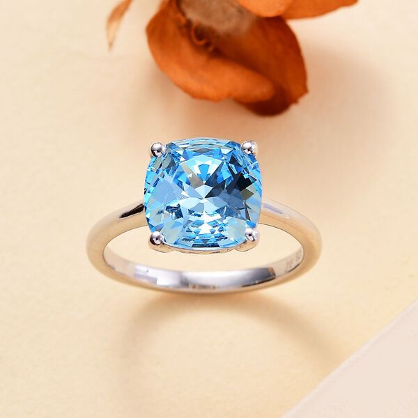 J Francis gefertigt mit SWAROVSKI- Aquamarin Swarvoski Kristall Ring image number 2
