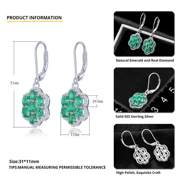 AAA Kagem sambische Smaragd und Zirkon-Ohrringe - 2,55 ct. image number 4