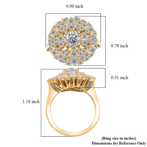 CLARTE Moissanit Ring 925 Silber vergoldet (Gr&ouml;&szlig;e 17.00) (7-8 Werktage Lieferzeit) ca. 2.05 ct image number 5