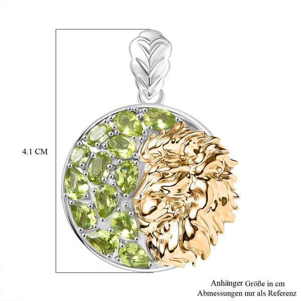 D'Joy Peridot Anhänger 925 Silber Rhodiniert und 750 Gelbgold Vermeil ca. 4.79 ct image number 5