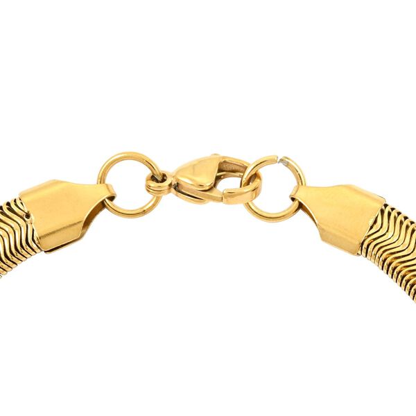 2er Set - Gliederkettendesign Armband und Halskette, Edelstahl, Goldfarben image number 6