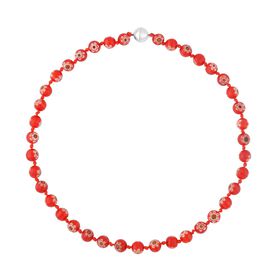 Murano-Stil, Murano-Glasperlen Design, Halskette, ca. 50 cm, Rot