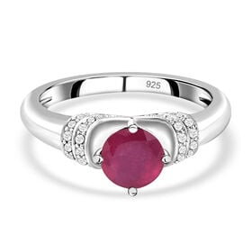 Afrikanischer Rubin und weißer Zirkon-Ring - 1,53 ct.