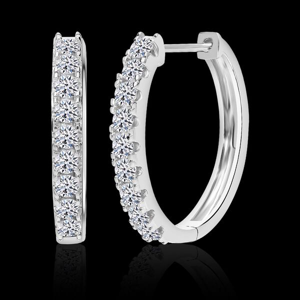 LUXURIANT SI-GH Labor Diamant Ohrringe, 925 Silber platiniert - 1 ct. image number 3