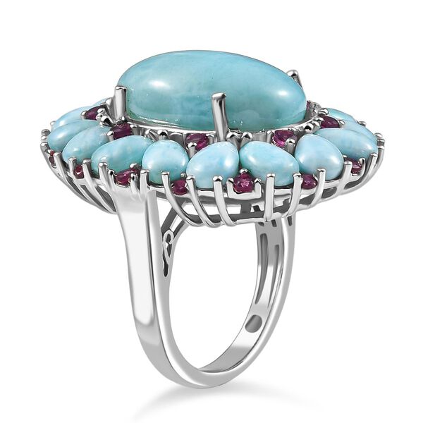D’Joy AA Larimar und Rhodolith Granat Ring - 22,54 ct. image number 5
