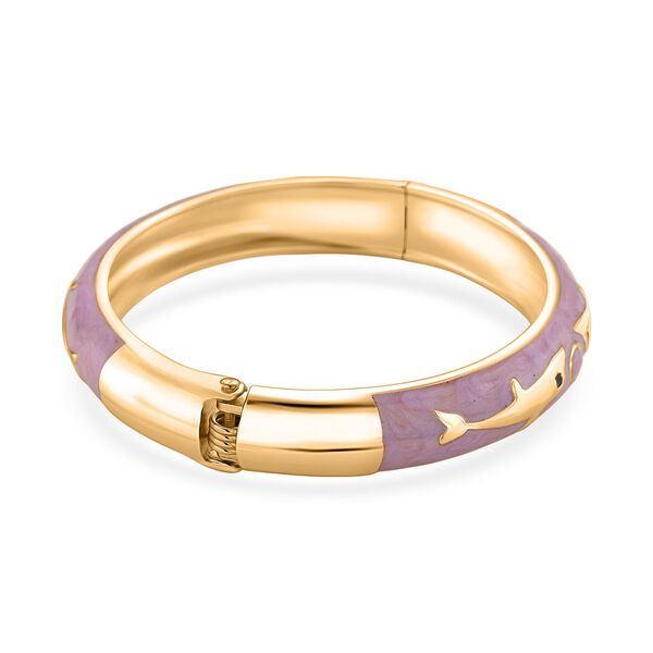 Emaille-Armreif mit Fischmotiv, Rosa, ca. 18,5 cm image number 6