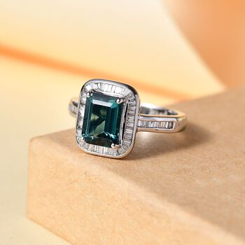 RHAPSODY - AAAA Pirineu Lagunen Turmalin, Wei&szlig;er Diamant SGL zertifiziert Ring 950 Platin (Gr&ouml;&szlig;e 18.00) ca. 2.76 ct