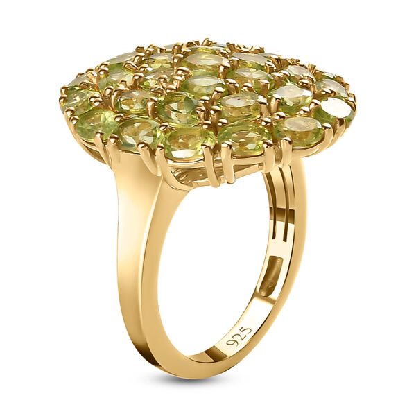 Nat&uuml;rlicher Peridot Ring, 925 Silber Gelbgold Vermeil (Gr&ouml;&szlig;e 17.00), ca. 5.83 ct image number 5