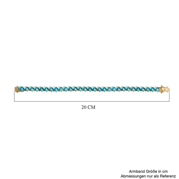 AA Sleeping Beauty Türkis, Neon Apatit Armband ca. 19 cm 925 Silber Gelbgold Vermeil ca. 11,58 ct. image number 5
