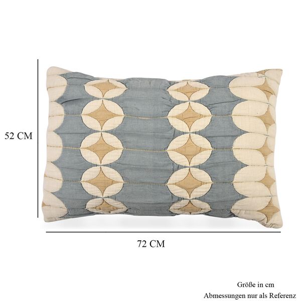 Luxus Kissenh&uuml;lle gewebt, 50 x 75 cm, Blau Wei&szlig; image number 7