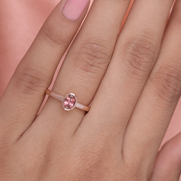 Natürlicher Blush Turmalin-Ring, 925 Silber Roségold Vermeil  ca. 0,53 ct image number 3