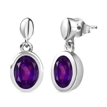 Afrikanische Amethyst-Ohrringe, 925 Silber platiniert ca. 1,49 ct