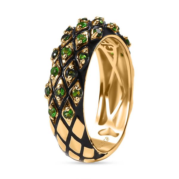 GP Trionfo Kollektion - Kanchanaburi Blauer Saphir, Nat&uuml;rlicher Chromdiopsid Ring 925 Silber 750 Gelbgold Vermeil (Gr&ouml;&szlig;e 17.00) ca. 0,48 ct image number 4