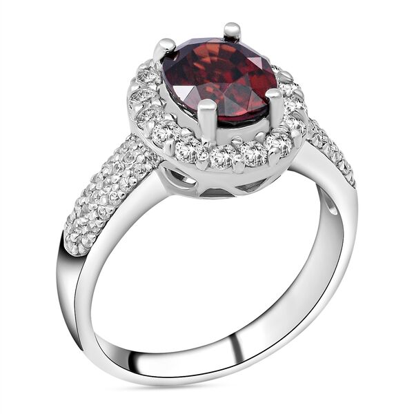 Roter Zirkon und weißer Zirkon-Ring - 4,80 ct. image number 4