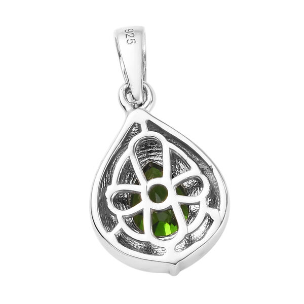 Nat&uuml;rlicher Chromdiopsid Anh&auml;nger 925 Silber platiniert 0.6 (Gr&ouml;&szlig;e 20.00) ca. 0,61 ct image number 5