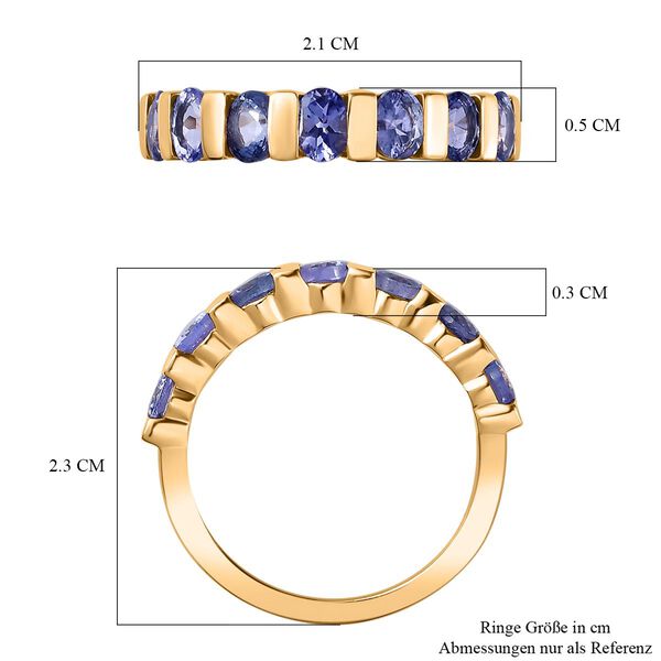 Tansanit Ring, 925 Silber mit 750 Gelbgold Vermeil - 1,28 ct. image number 7
